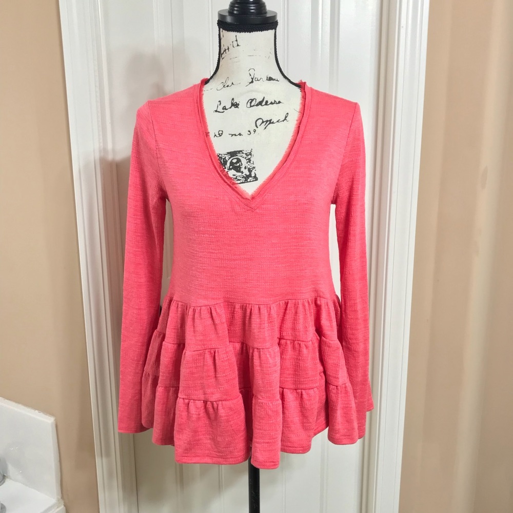 Anthropologie Deletta Thea Ruffled Peplum Top